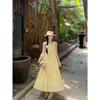 High-end French Sleeveless Vest Dress Women's Summer New Waist Seaside Vacation Style Dress