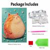 Creative DIY Framed Pearl Art Kit with Cute Fat Orange Cat Pattern Sparkling Bead Canvas Ready to Display Relaxing Gift for Adults