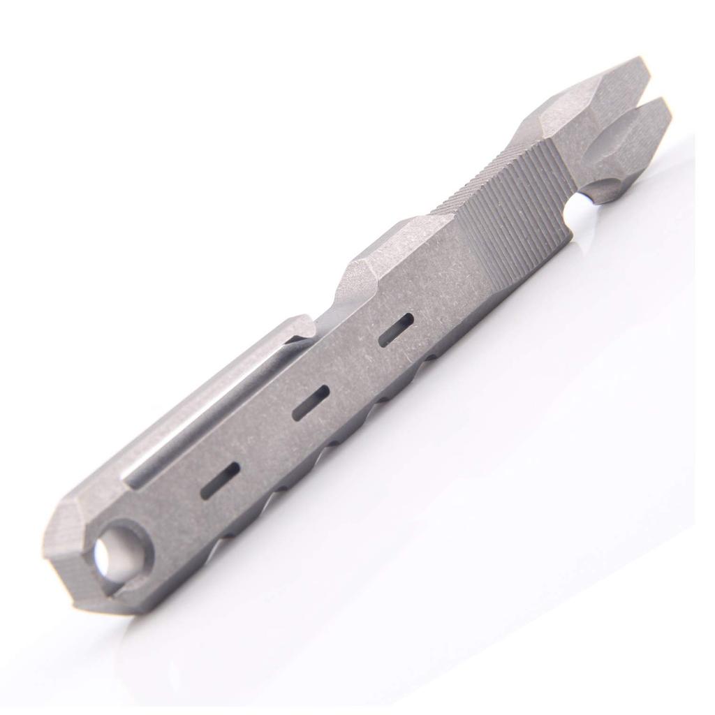 Hamans Titanium Prybar Crowbar Nail Puller Outdoor Survival with Pocket Clip Large Heavy Duty Lever EDC Tool Gray Multi-Function