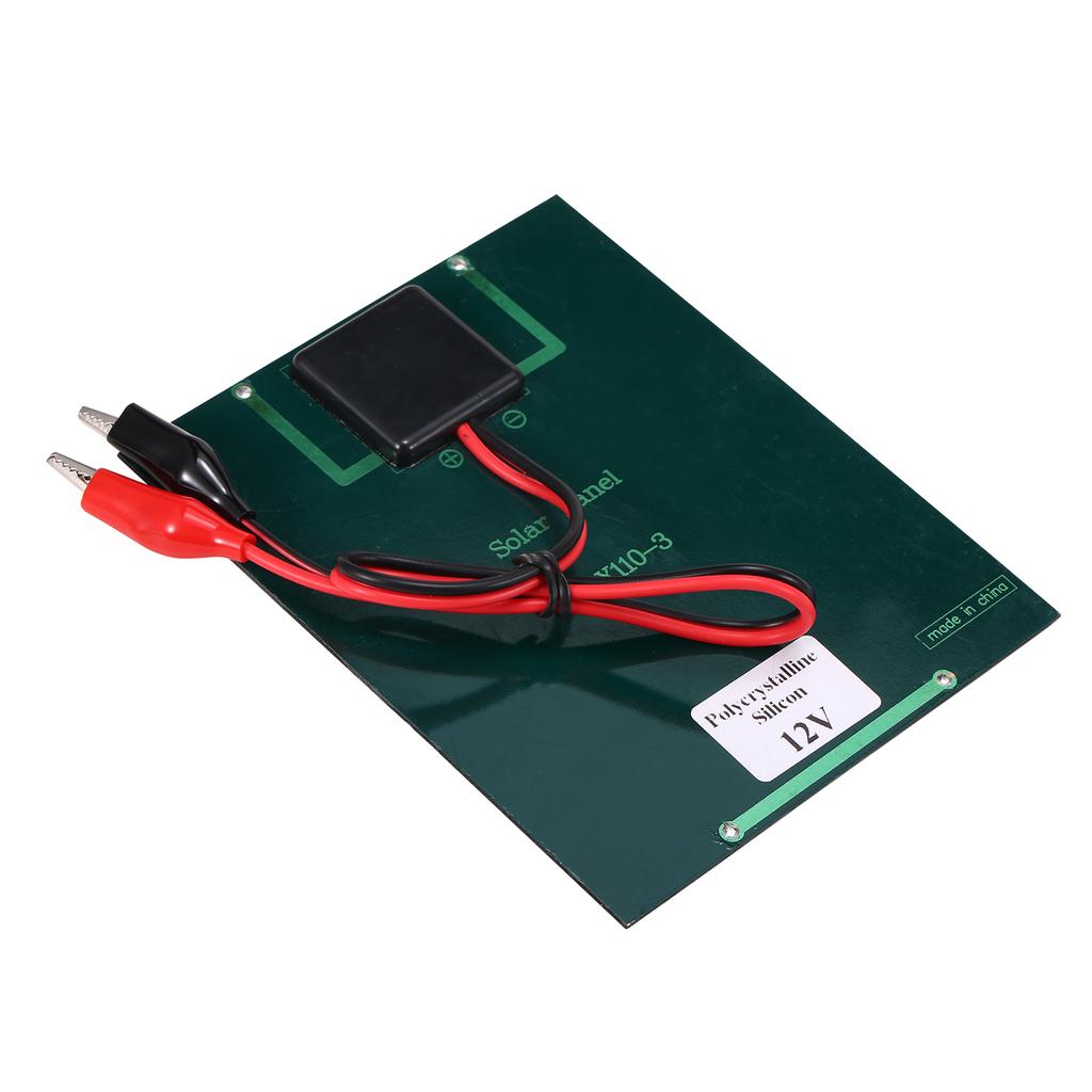 2W 12V Solar Panel with Clips Polycrystalline Silicon Solar Cell DIY Waterproof Camping Portable