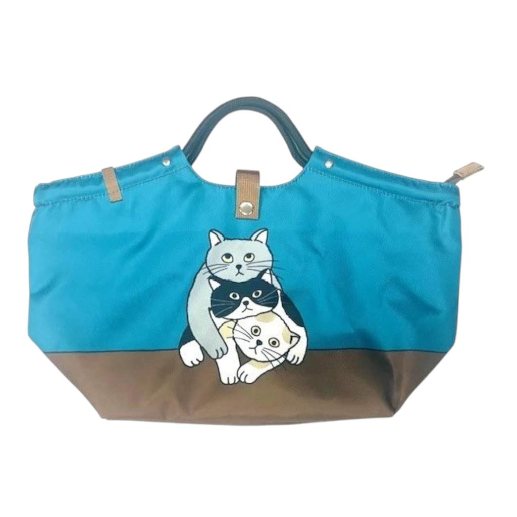 Prince Collection Tartine Rope Handle Tote Bag (3 Animals) 32053 Blue W38×H21×D13cm