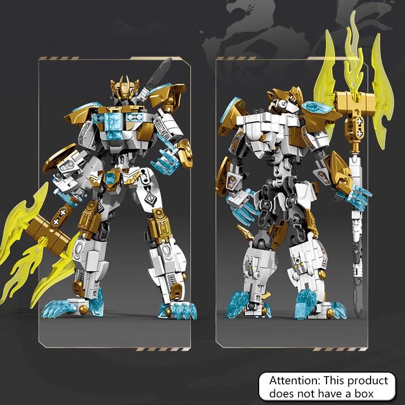 

Qinglong and Baihu robot building blocks, cool mecha transformation toys, puzzle assembly manual DIY, boys birthday gifts