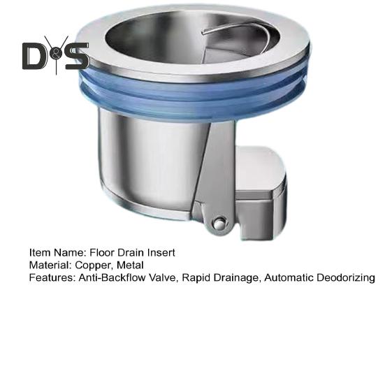 Shower Floor Drain Insert Anti-Backflow Valve Deodorizing Cartridge Fast Drainage Anti-Slip Design Toilet Floor Drain