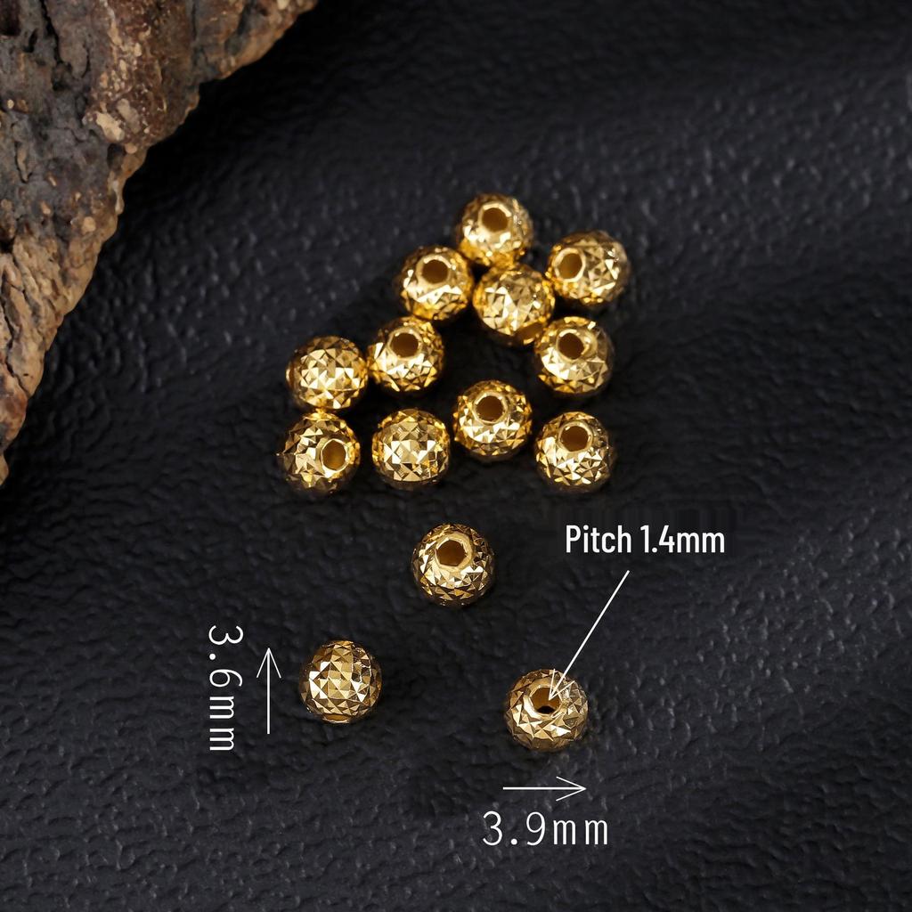 Argent Sterling S925 avec Perles Espacement Plaqué Or 24K pour Bijoux DIY