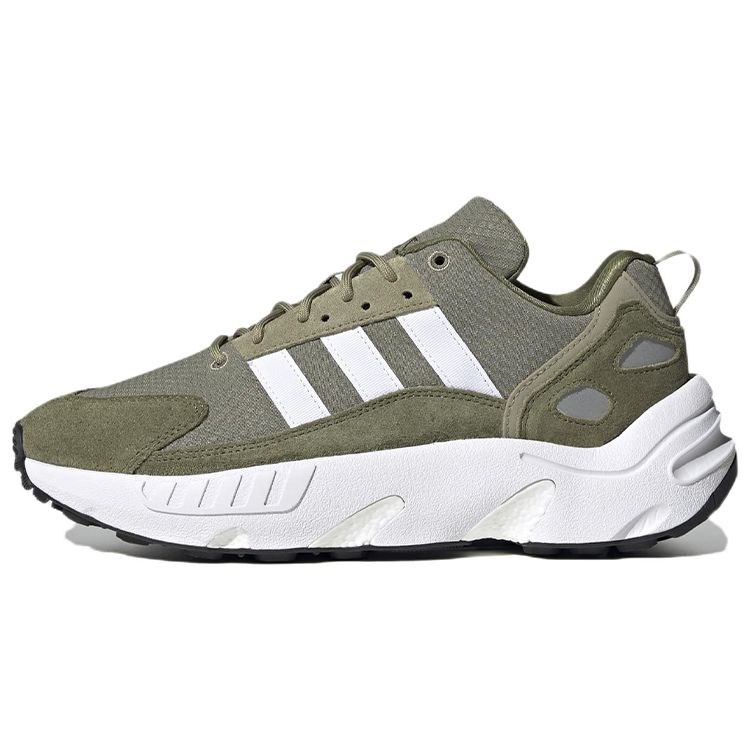 Adidas Originals ZX 22 Boost Comfortable Fabric Non-Slip Wear-Resistant Breathable Low-Top Running Shoes Unisex Sneaker Army-Green GX2040