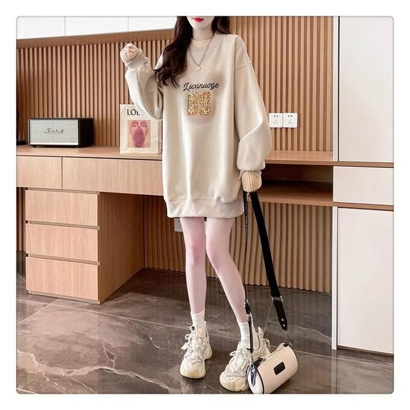 Fleece-Lined Sequin Letter Sweatshirt
