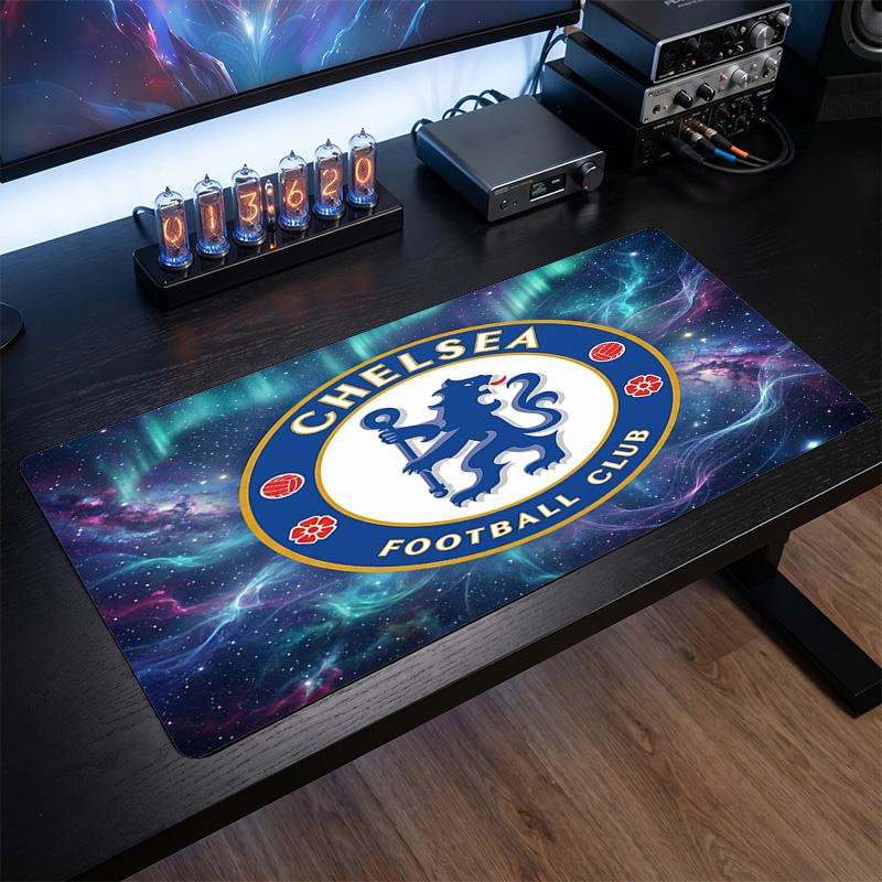 Tappetino per Mouse Grande Stampato Chelsea FC, Tappetino da Scrivania Gaming Morbido in Gomma Antiscivolo per Decorazione Ufficio Laptop Computer