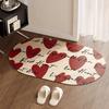 Love red door mat bathroom diatom mud absorbent floor mat door mat simple Internet celebrity atmosphere