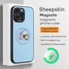 Cartoon Fat Fat Shark Draw Phone Case For iPhone 17 16 15 14 13 12 11 Plus Pro Max  High-end Luxury Magsafe Sheepskin