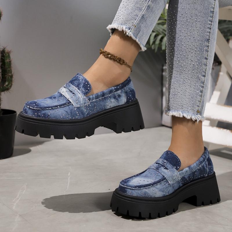 Fashion Platform Shoes for Women Loafers Shoes Thick-soled Wedding Formal Women Business Shoes Slipon Leather Increase Casual Shoe Women