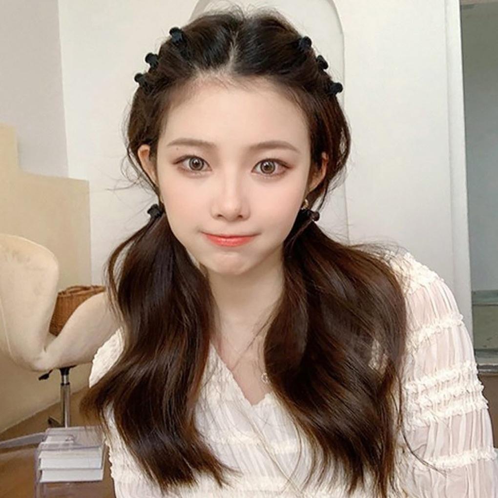 Matte Black Cube Mini Hair Clip 48p