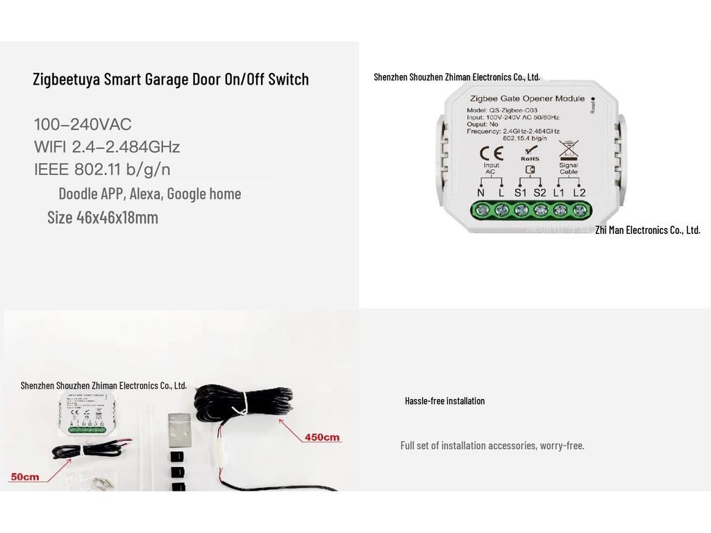 ZIGBEE Tuya Smart Garage Door Controller