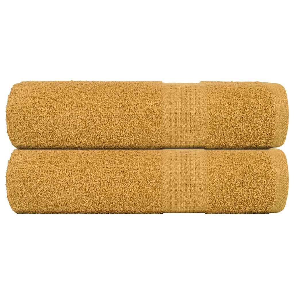 Vidaxl Ręczniki Do Rąk 2 Szt. Złoty 50X100 Cm 360 Gsm 100% Bawełna