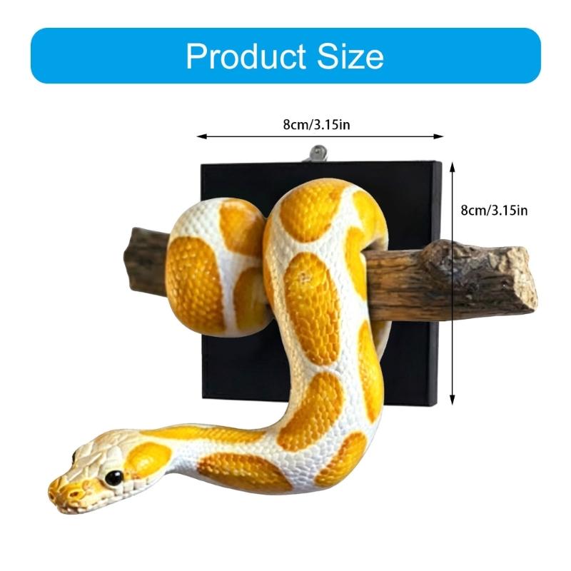 Gold Snake Wall Sculpture Shatterproof Resin Snake Figurine Wall Ornament For Living Room Bedroom Offices Decoration
