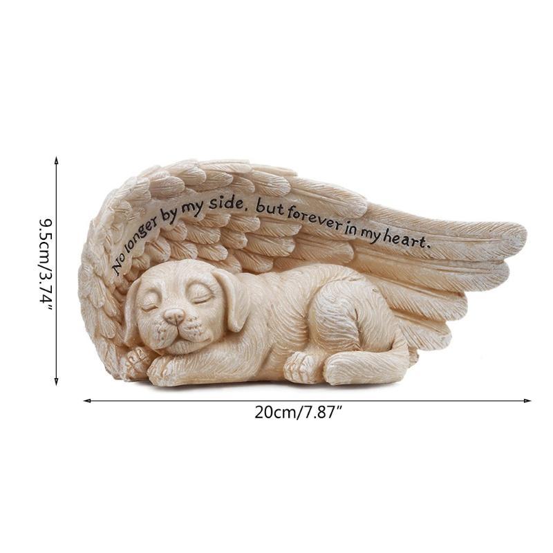 Dogs Angel Pet Memorial Grave Marker Statue Resin Art Crafts Decorations