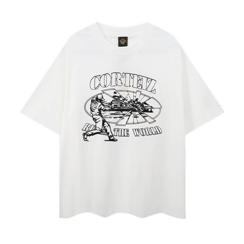 American Trendy Brand Loose Short-sleeved T-shirt Summer Printing Casual Men and Women Couples