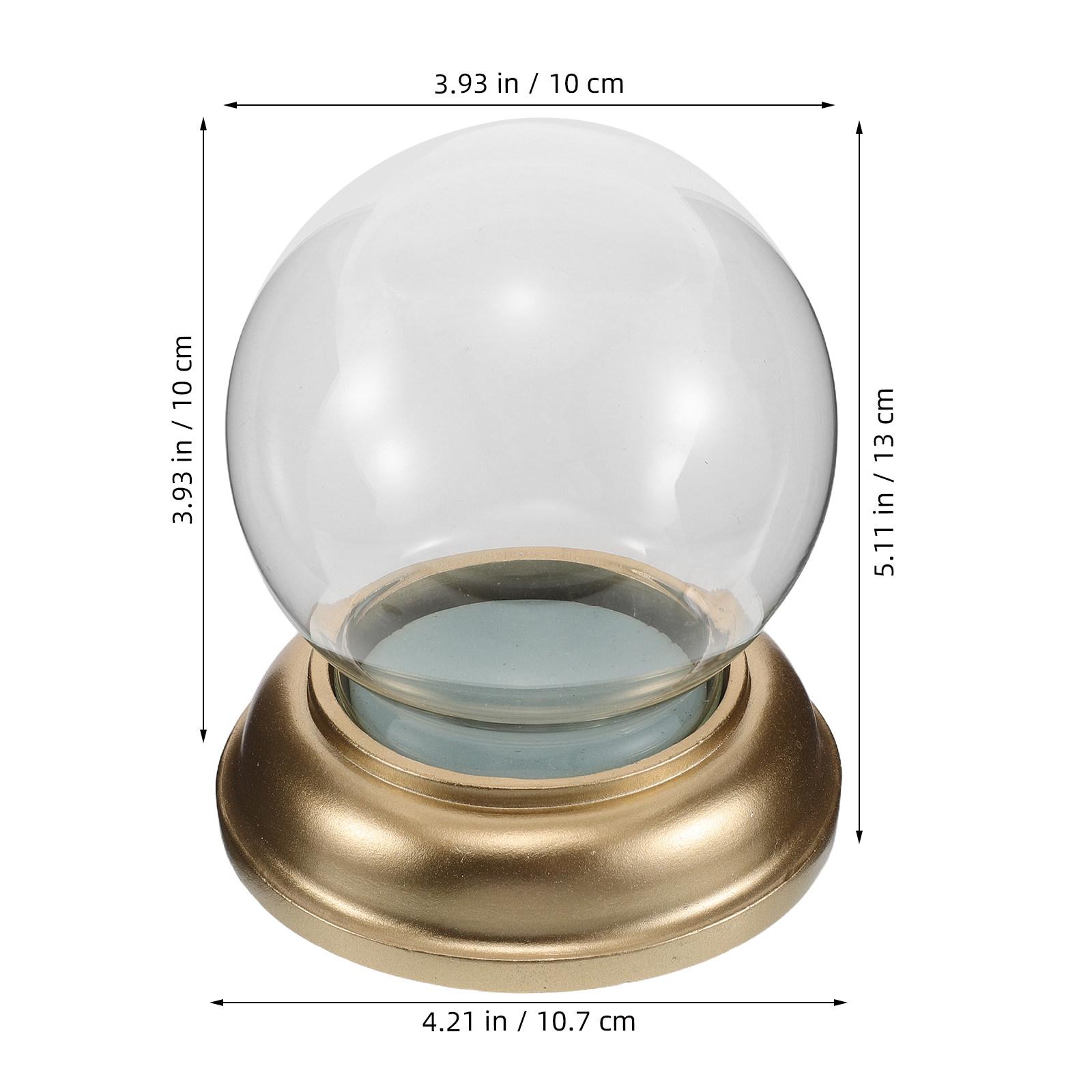 

Empty Glass Snow .2 X 5.1 Inch High Transparency Clear Round Dome with Gold Base for Crafting Snow Globe Ornament DIY золотистый
