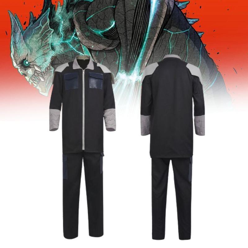 High-quality Polyester Monster No. 8 Cosplay Costume Black Anime Team Uniform For Men And Women