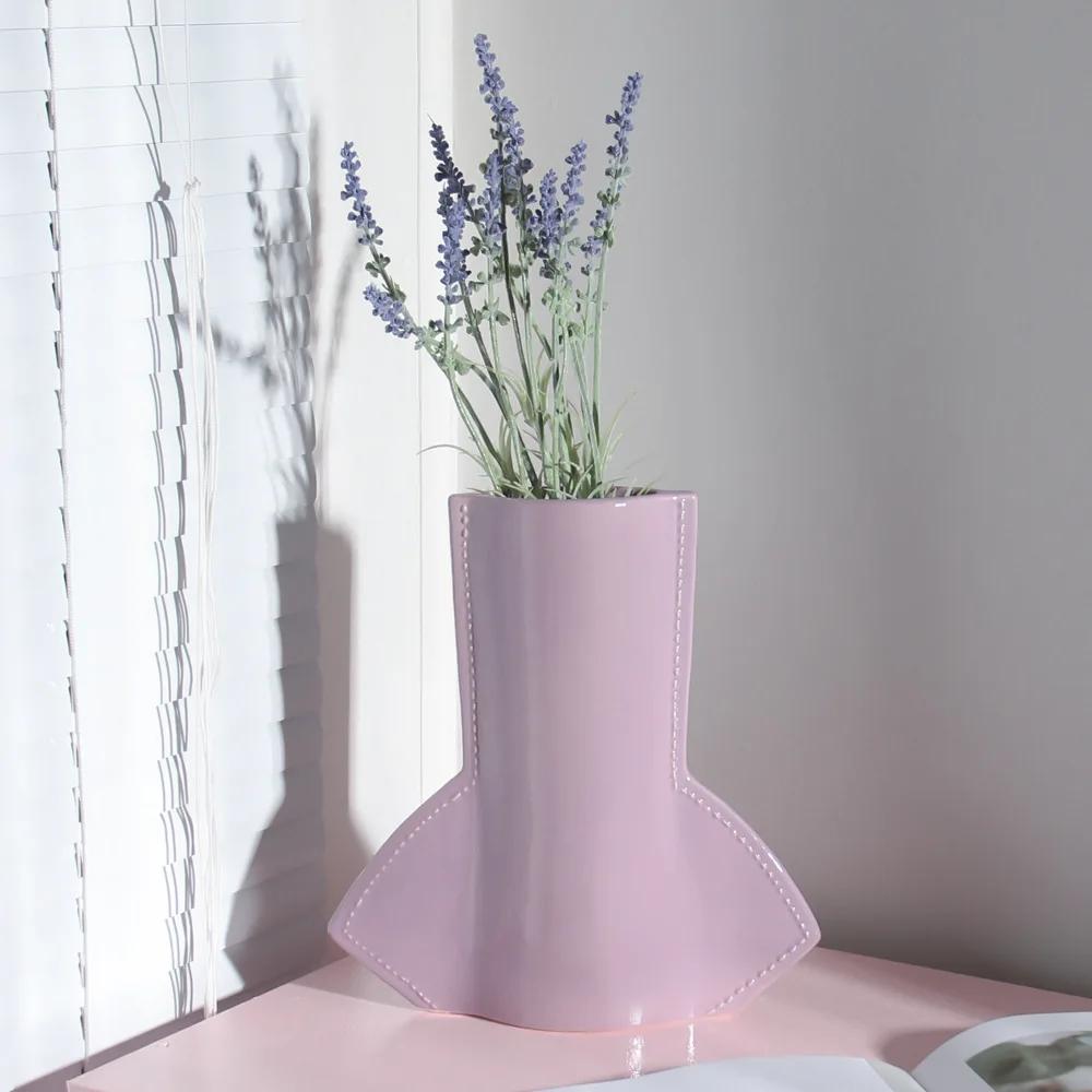 Ceramic Vase Colored Geometry Flower Vase Ceramic Handicrafts Flower Arrangement Accessories Home Decoration Terrarium