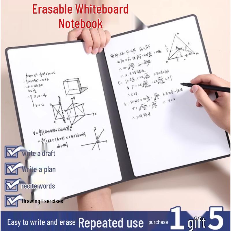 Portable A5 Erasable Whiteboard Notebook - Small Desktop Message & Memo Board