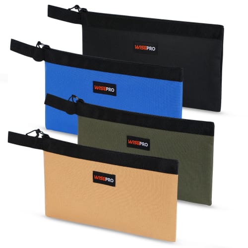 

WISEPRO Tool Bag, Oxford Cloth, Zippered, Small Organizer, Office Supplies, Money Collection, Waterproof, with Hand Strap, 32 x 18.5 cm, Portable, Wea