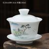 1pcs Tea Cup Ceramic Tea Bowl White Porcelain Large Sancai Cover Bowl Teacup Kung Fu Tea High Quality Chinese Style
