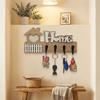 Vintage Wooden Key Hook 4 Hooks Wall Storage Rack Durable Wall-Mounted Key Holder  Office