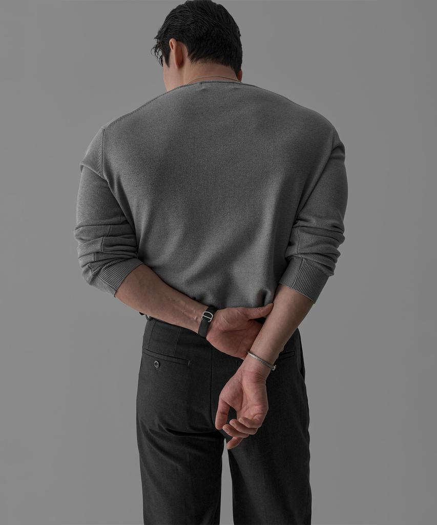 Baulopeulodeogteu Fine V-Neck Knit [Gray]