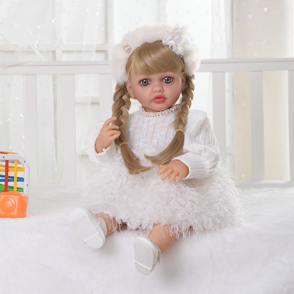 Wiedergeborene Puppenkleidung für 55cm Puppe Plüschkleid und Hosen-Set Kleidung Zubehör Für 21,65 Zoll Baby Puppe Spielzeug Kleidung Zubehör