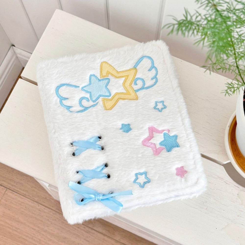Loose-Leaf Photocard Holder Plush Angel Star Pattern Collect Book  For Kpop Idol Fans