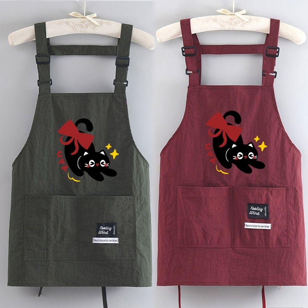 Adjustable Kitchen Apron Cartoon Cooking Smock Cute Catering Work Clothes for Home Kitchen