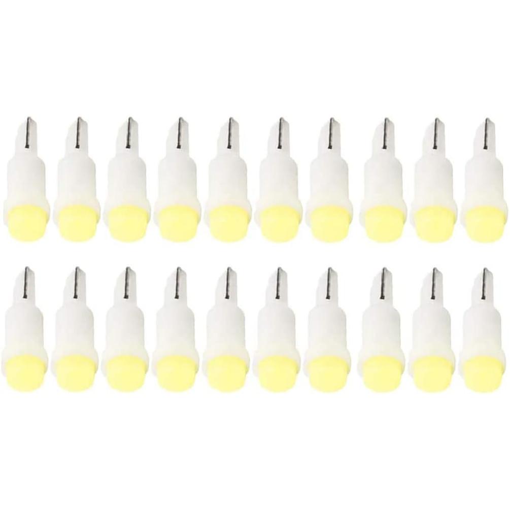 T5 74 2721 COB 1W Dashboard Instrument White LED Light Bulbs (Pack of 10)