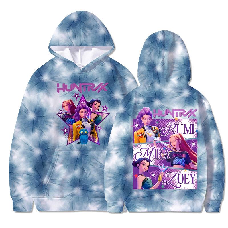 

8 цветов K-Pop Худи «Охотники на демонов» для мужчин и женщин 2025 Горячий принт из фильма Модная повседневная толстовка Осень Пуловер с длинным рукавом Наряды Подарки XS темно-синий