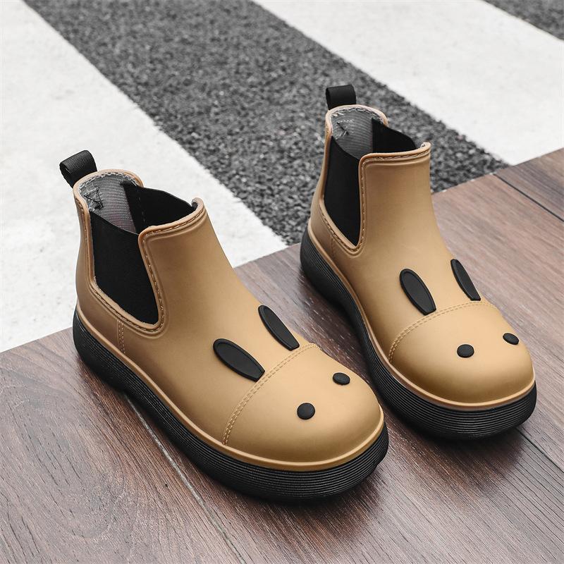 Martin rain boots cute student platform rain shoes adult women's waterproof shoes new water boots short boots non-slip rubber shoes women