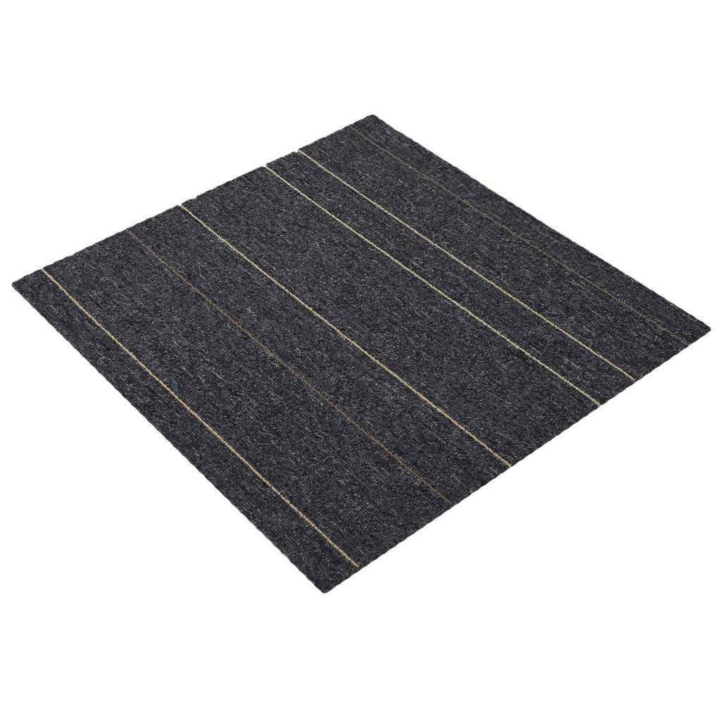 Dark Grey Striped Carpet Tile 50 x 50 cm 4 pcs