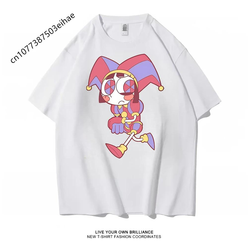 La Fantastica T-shirt Grafica del Circo Digitale Pomni Jax per Adulti e Bambini Universale Poliestere Y2K Streetwear Manica Corta Top Quotidiani