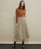 MANAVIS7 Pintuck A-Line Long Skirt [Beige]