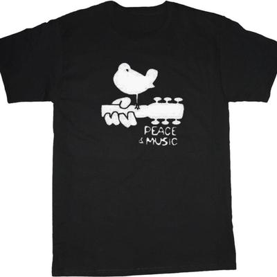 Peace Music Graphic T-Shirt Short Sleeve Crew Neck Casual Tee for Men Music Lovers Vintage Style Comfort Wear