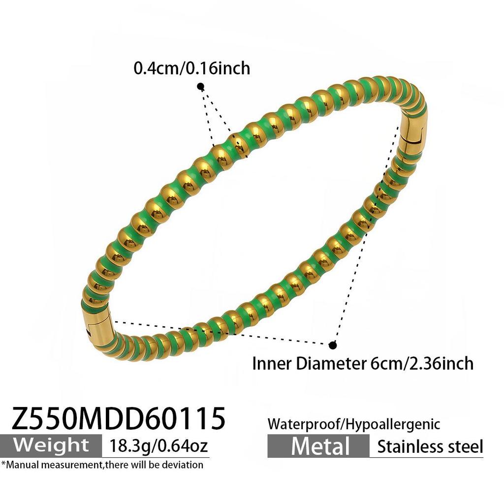 European & American Fashion Seashell Pearl Zircon Gold Bead Bracelet - Stainless Steel Light Luxury Women's Hand Jewelry