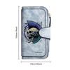 Skull Printed Long Wallet Punk Style Bifold Card Holder Large Capacity Casual Purse