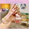 Adorable Cartoon Silicone Keychain Cute Liquid Sand Bottle Key Ring Accessory