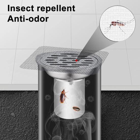 Disposable Mesh Hair Catcher Sticker 4"x4" Bathroom Shower Drain Cover Hair Trap Easy Installation Sink Strainer