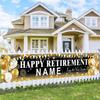 Happy Retirement Banner, Personalized Retire Banner With Letter Stickers for  Name, Happy Retirement Party Decorations for Men and Women, Size