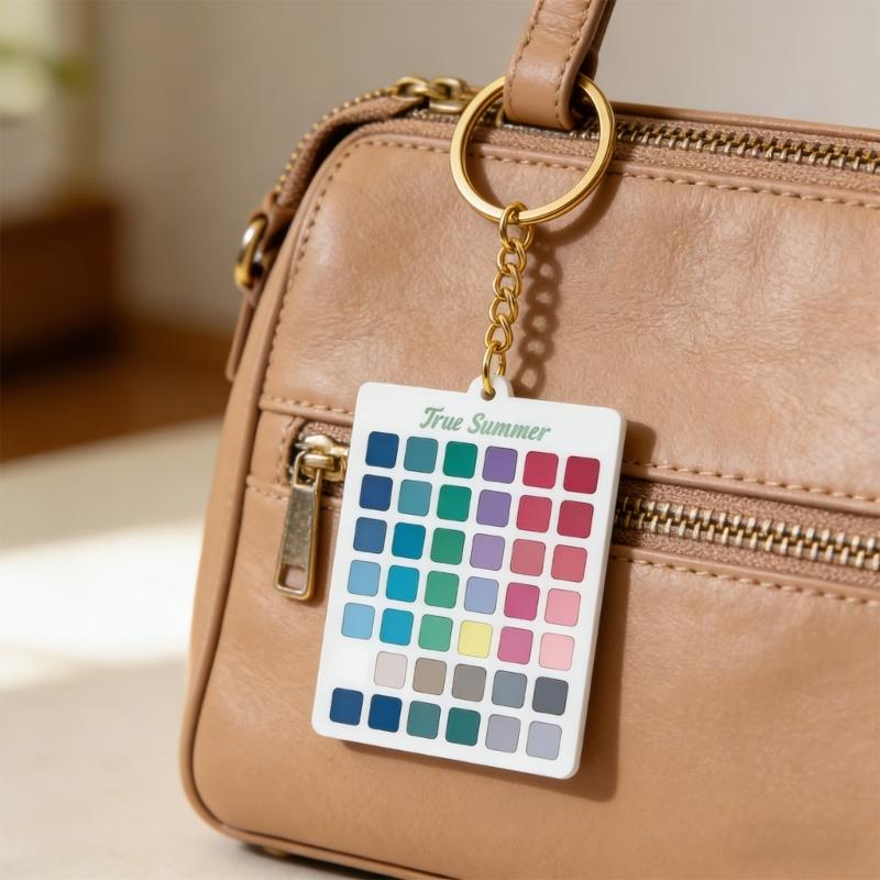 Tarjeta de Muestras de Análisis de Color Estacional Llavero Paleta Estacional Llavero Para Coordinación Rápida de Atuendos