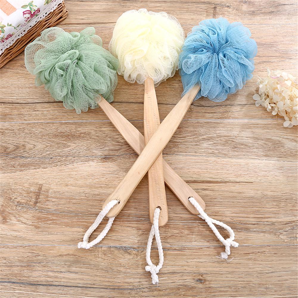 Nowa długa rączka wisząca miękka siatka tylna ciało szczotka do kąpieli prysznic gąbka