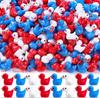 100/50Pcs Mini Resin Ducks 3 Colors Independence Day Patriotic Tiny Small Little Duck For Dollhouse Micro Garden Landscape Decor