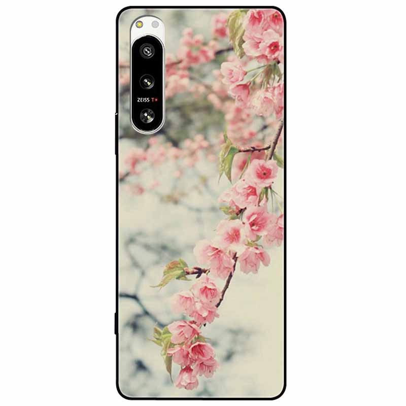 For Sony Xperia 5 IV / 1 IV Case 10IV Soft Silicone Flower Phone Back Cases For Sony Xperia 10 IV V Cover 5IV TPU Bumpers 10V