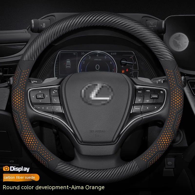 For Lexus GS300h ES300h ES330 ES350 NX300h IS300 RX300 IS250 CT200h Carbon fiber Suede Car Steering Wheel Cover Auto Accessories