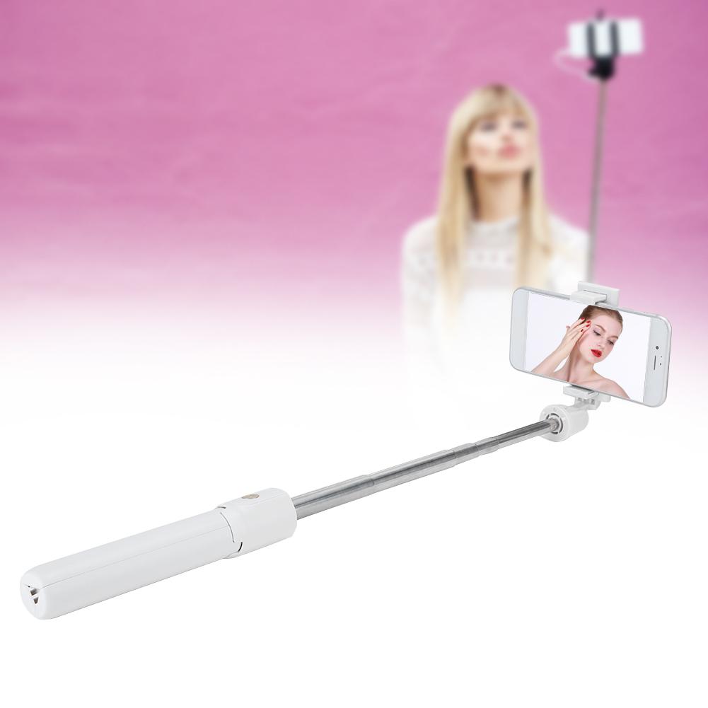 K07 Mobile Phone Portable Remote Bluetooth Shutter Selfie Stick with Extendable TripodWhite