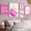 Pink Trendy Retro Wall Art Poker Y2k Poster Print Aesthetic Lucky You Funny Art Minimalist Canvas Painting Girl Room Home Decor